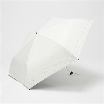 折傘 晴雨兼用 ねこフラワー レディス(シロ-55CM)