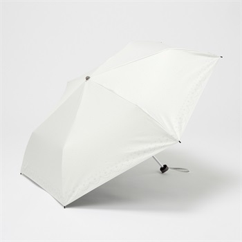 折傘 晴雨兼用 ドット総柄 レディス(シロ-50CM)