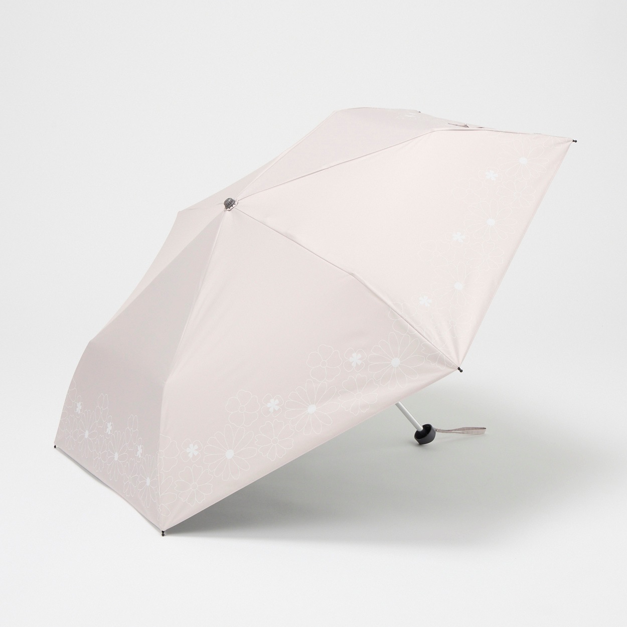折傘 晴雨兼用 メタリック大花 レディス(ウスチャ-50CM)
