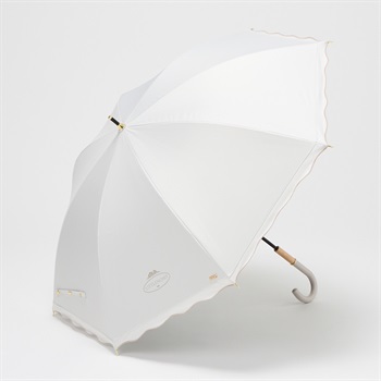 LITTLENOAH(リトルノア) ショート 長傘 晴雨兼用 フリル レディス(シロ-50CM)