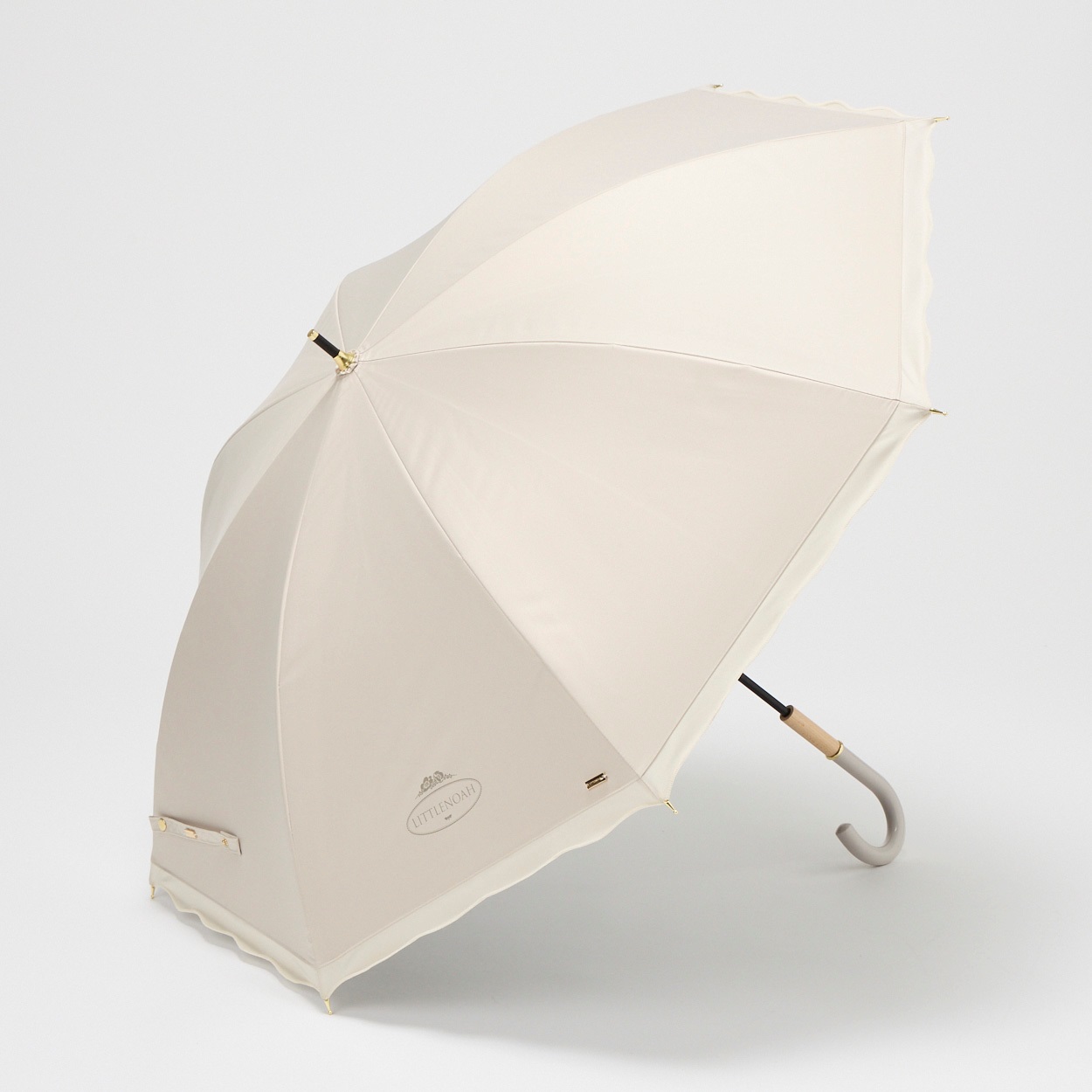 LITTLENOAH(リトルノア) ショート 長傘 晴雨兼用 フリル レディス(ウスチャ-50CM)