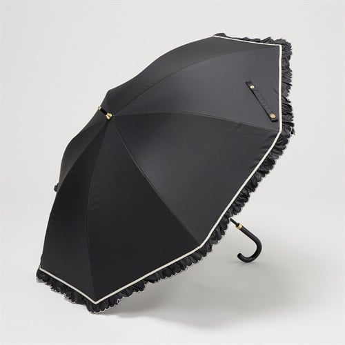 mily's mail(ミリーズメール)  ショート 長傘 晴雨兼用 フリル レディス(クロ-50CM)