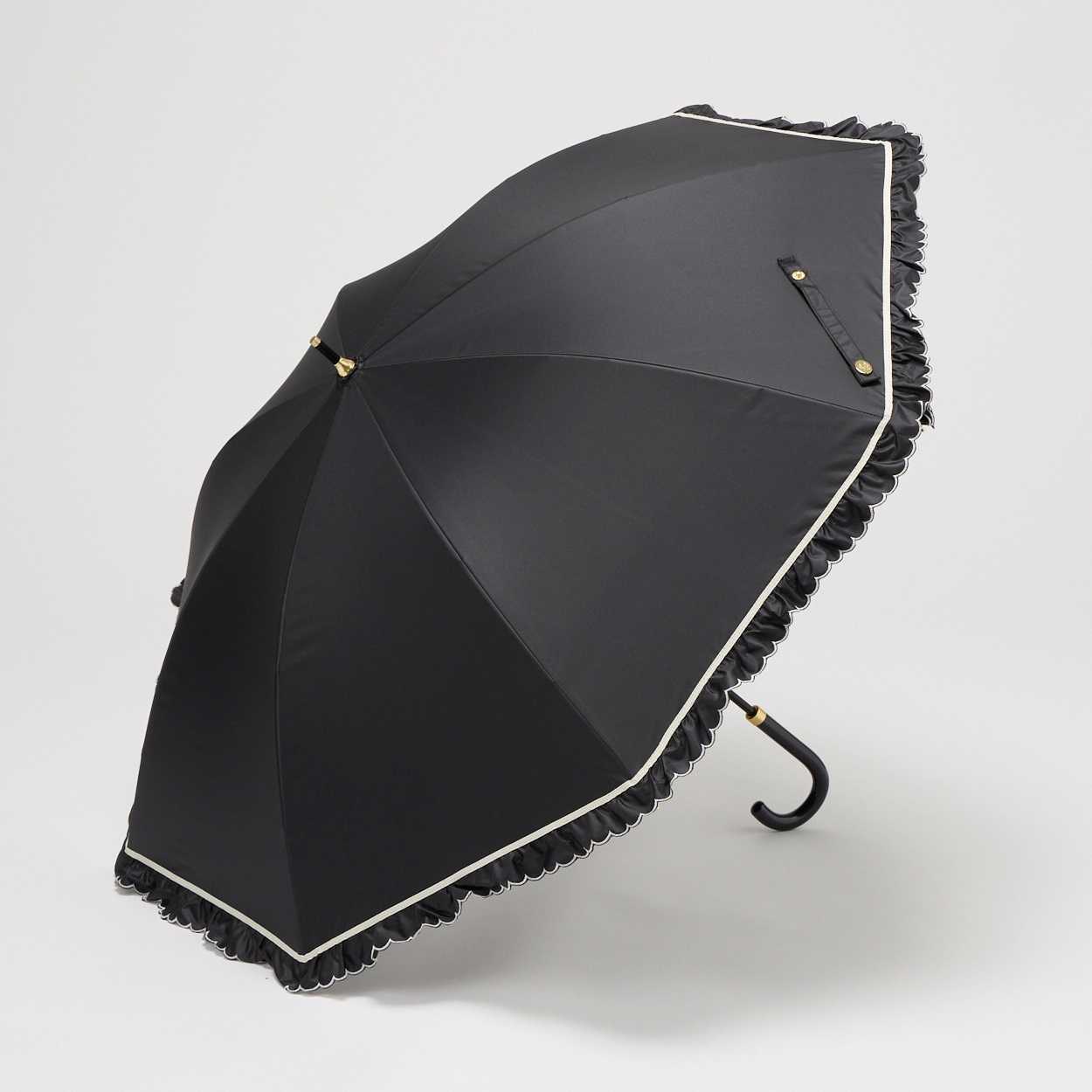 mily's mail(ミリーズメール)  ショート 長傘 晴雨兼用 フリル レディス(クロ-50CM)