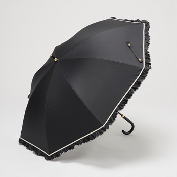 mily's mail(ミリーズメール)  ショート 長傘 晴雨兼用 フリル レディス(クロ-50CM)