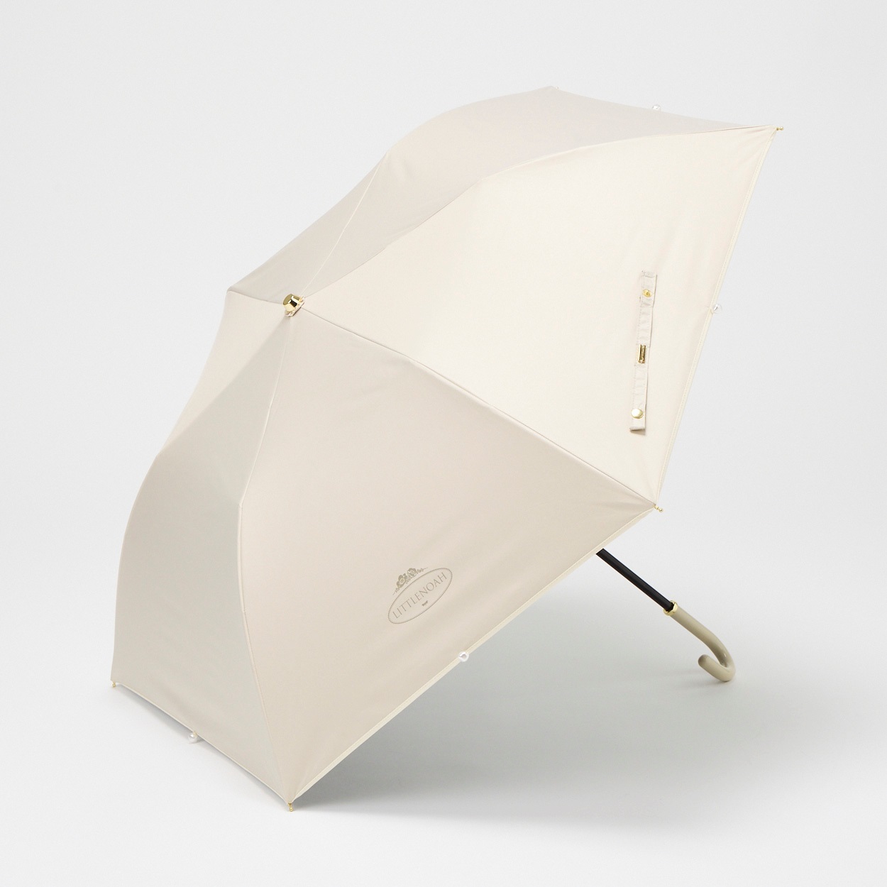 LITTLENOAH(リトルノア) ミニ 折傘 晴雨兼用 パール レディス(ウスチャ-50CM)