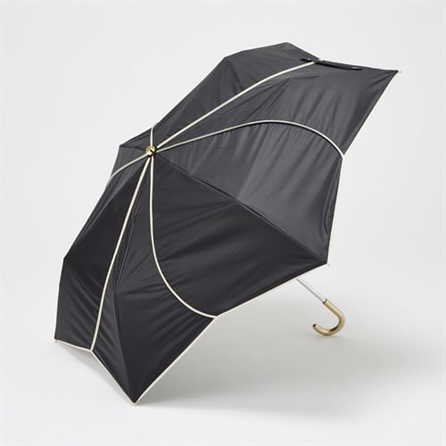 mily's mail(ミリーズメール) 晴雨兼用 折傘 フラワーパイピング レディス(クロ-50CM)