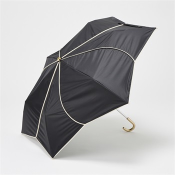 mily's mail(ミリーズメール) 晴雨兼用 折傘 フラワーパイピング レディス(クロ-50CM)