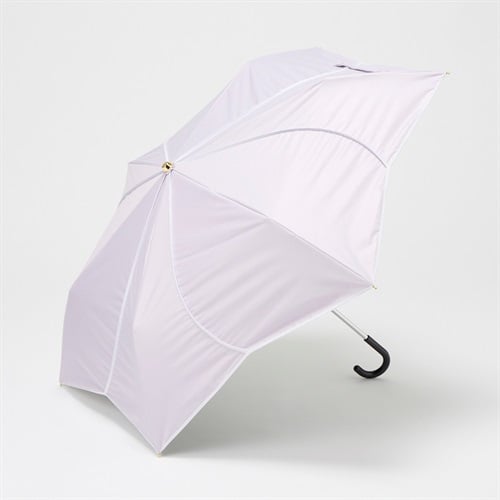 mily's mail(ミリーズメール) 晴雨兼用 折傘 フラワーパイピング レディス(ウスムラサキ-50CM)