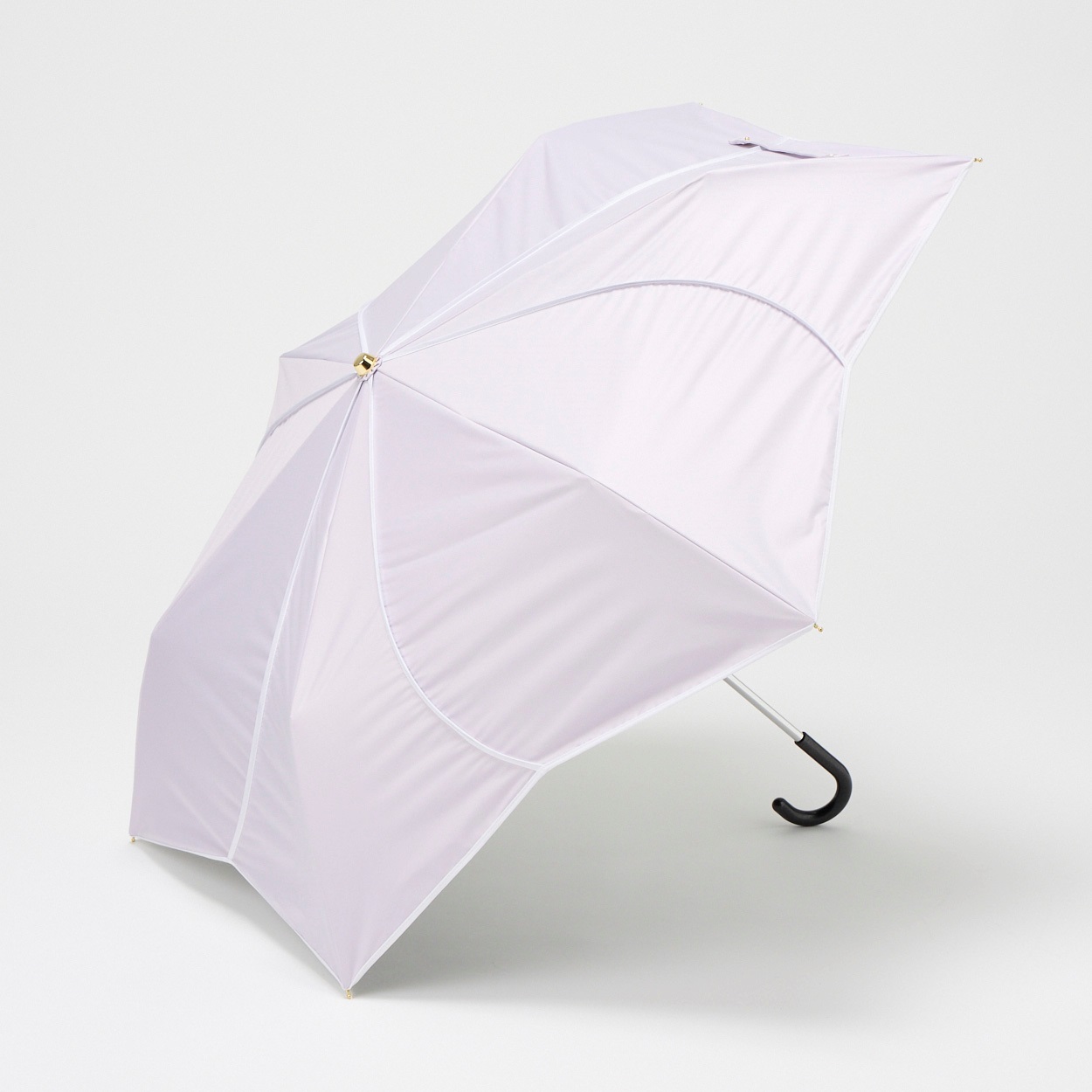 mily's mail(ミリーズメール) 晴雨兼用 折傘 フラワーパイピング レディス(ウスムラサキ-50CM)