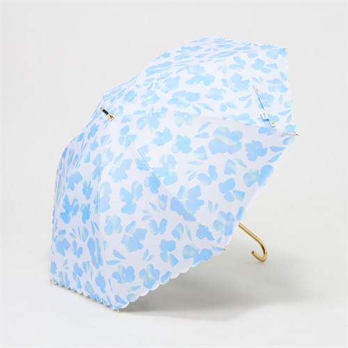 長傘 晴雨兼用 Wpc. 遮光ニュアンスフラワー レディス(ブルー-50CM)