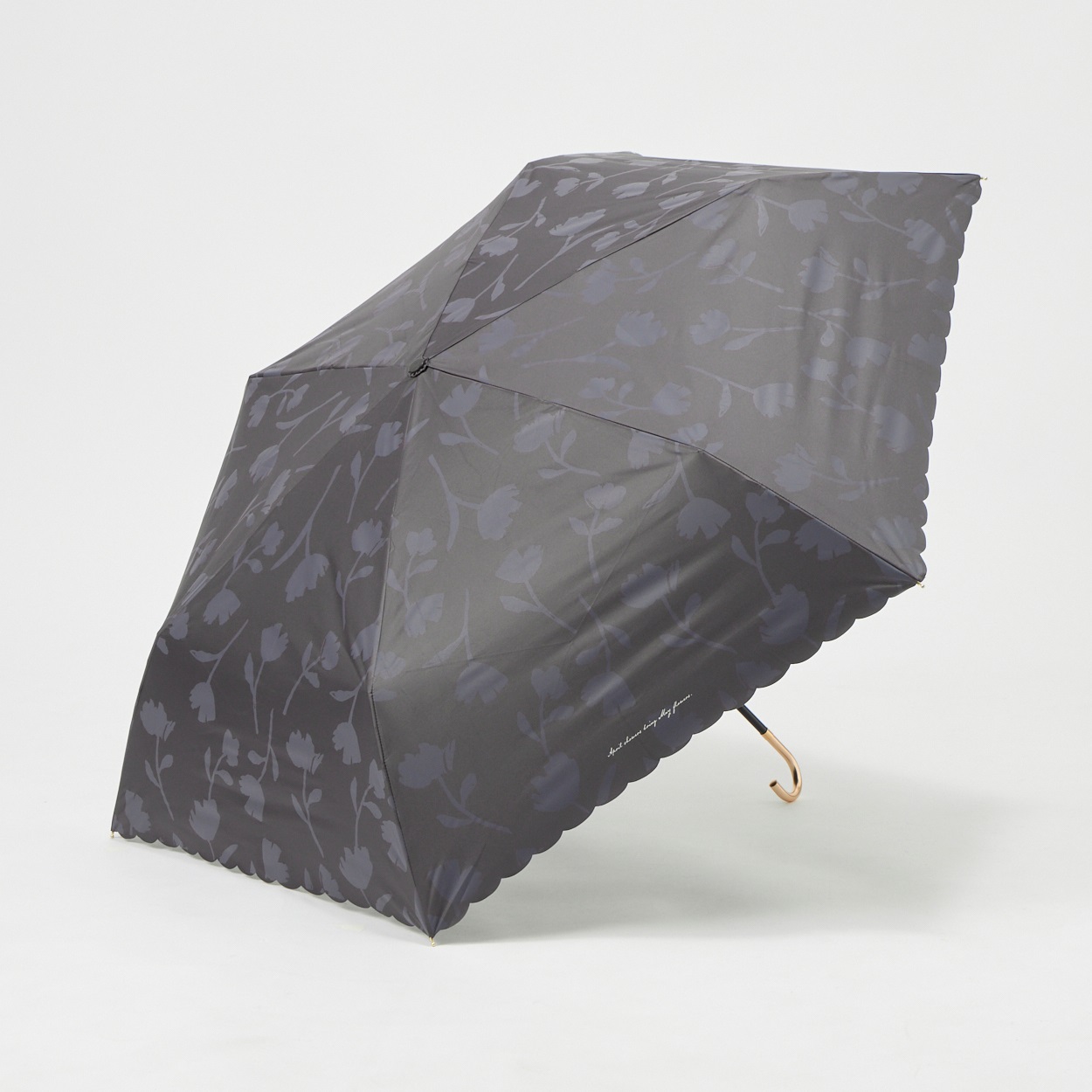 折傘 晴雨兼用 Wpc. 遮光フラワーシャドウmini レディス(チャコール-55CM)