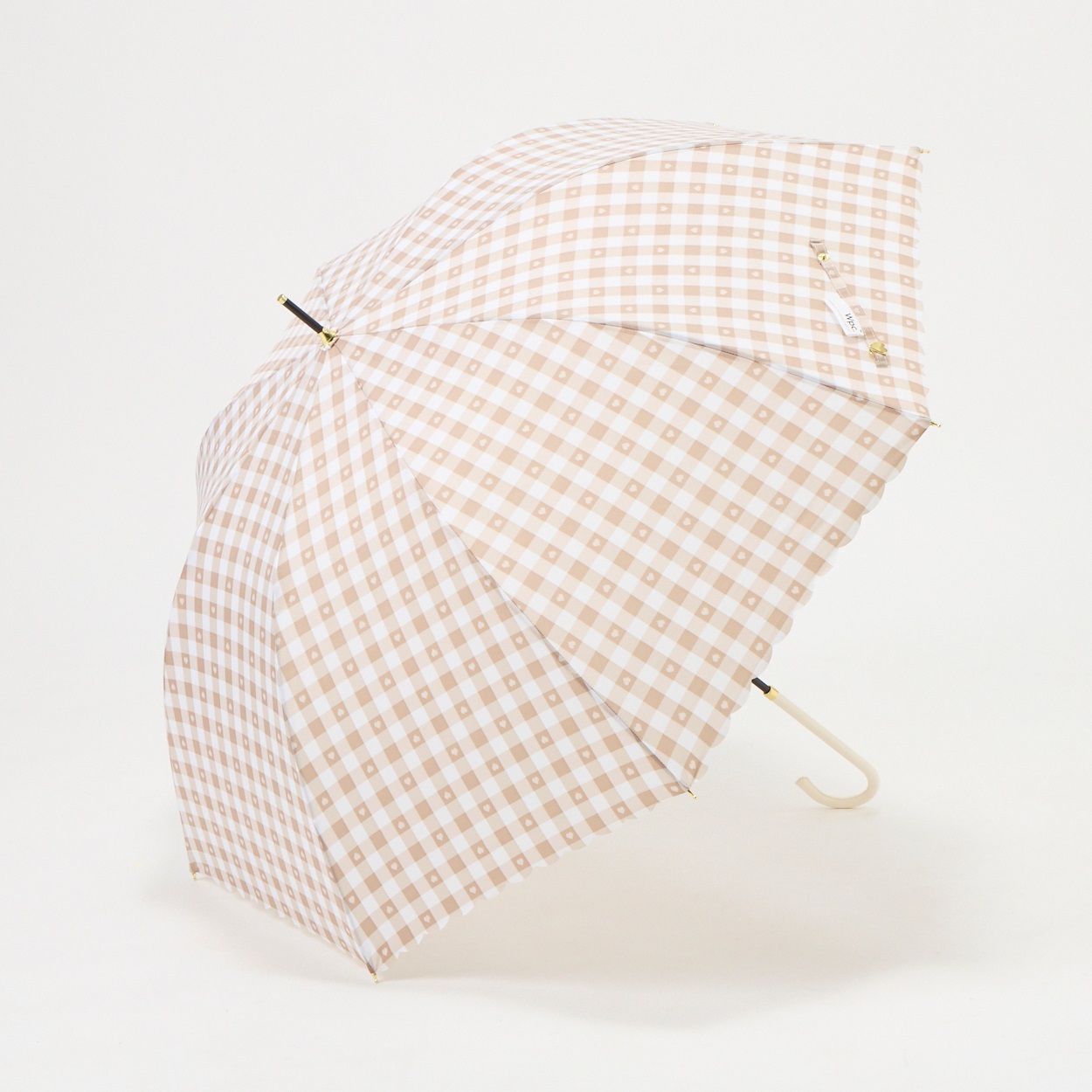 長傘 Wpc. ギンガムハート レディス(ベージュ-58CM)