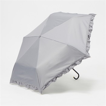 グレイシーのフリルたっぷり晴雨兼用日傘シルバーグレー 折傘 晴雨兼用 Wpc. 遮光クラシックフリルmini レディス | イオン