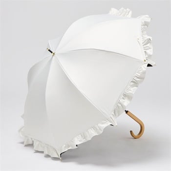 ショート 長傘 晴雨兼用 Nフリル50(シロ-50CM)
