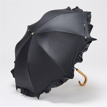ショート 長傘 晴雨兼用 Nフリル50(クロ-50CM)