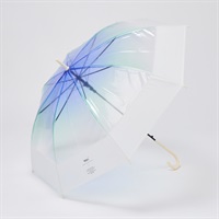 ビニール傘 切り継ぎ グラデーション(ウスアオ-60CM)
