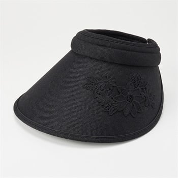 トップバリュ(TOPVALU) 花刺繍クリップバイザー レディス(クロ-フリー)