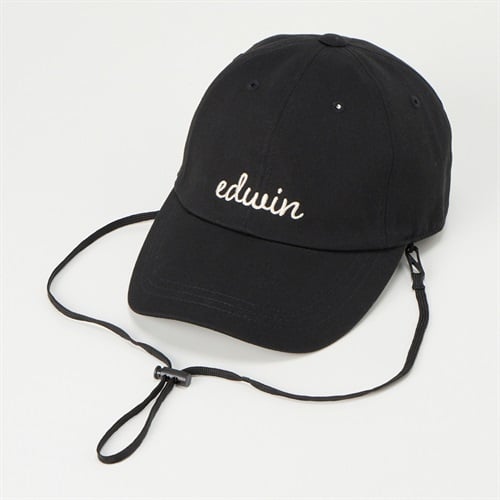 EDWIN(エドウィン) 遮光あごひもツイルキャップ レディス(クロ-M)