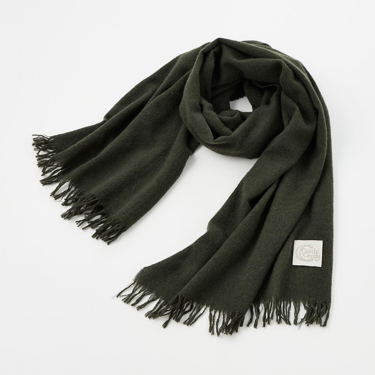 ストール マフラー ウールナイロン イタリア製 無地 メンズ | イオン