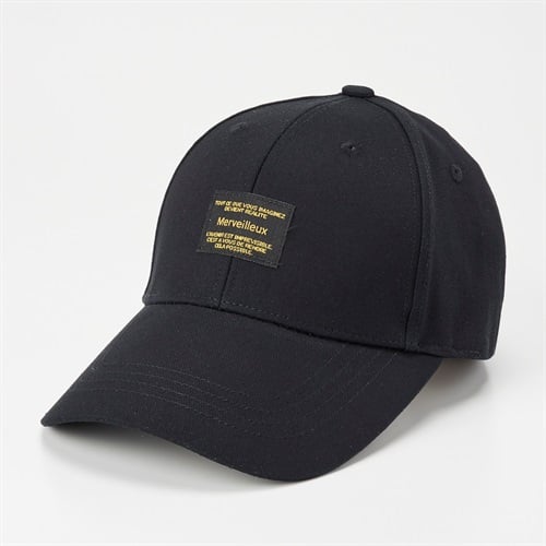 トップバリュ(TOPVALU) つば長コットンツイルキャップ　メンズ(クロ-M)
