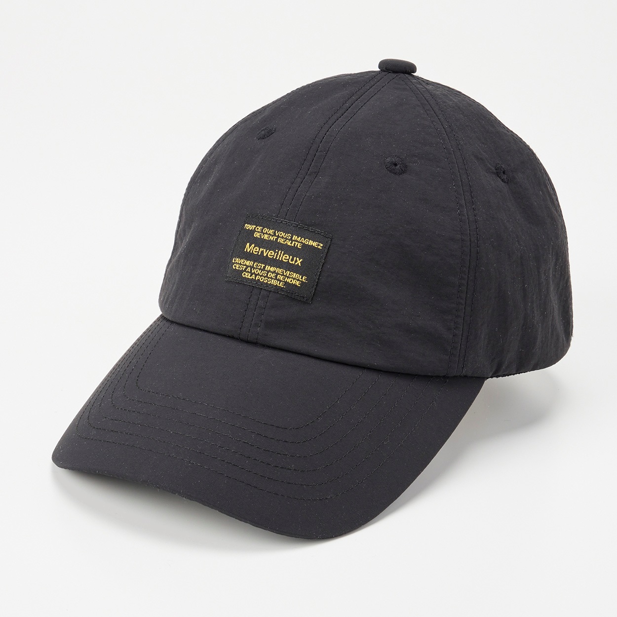 トップバリュ(TOPVALU) つば長ナイロンキャップ メンズ(クロ-M)