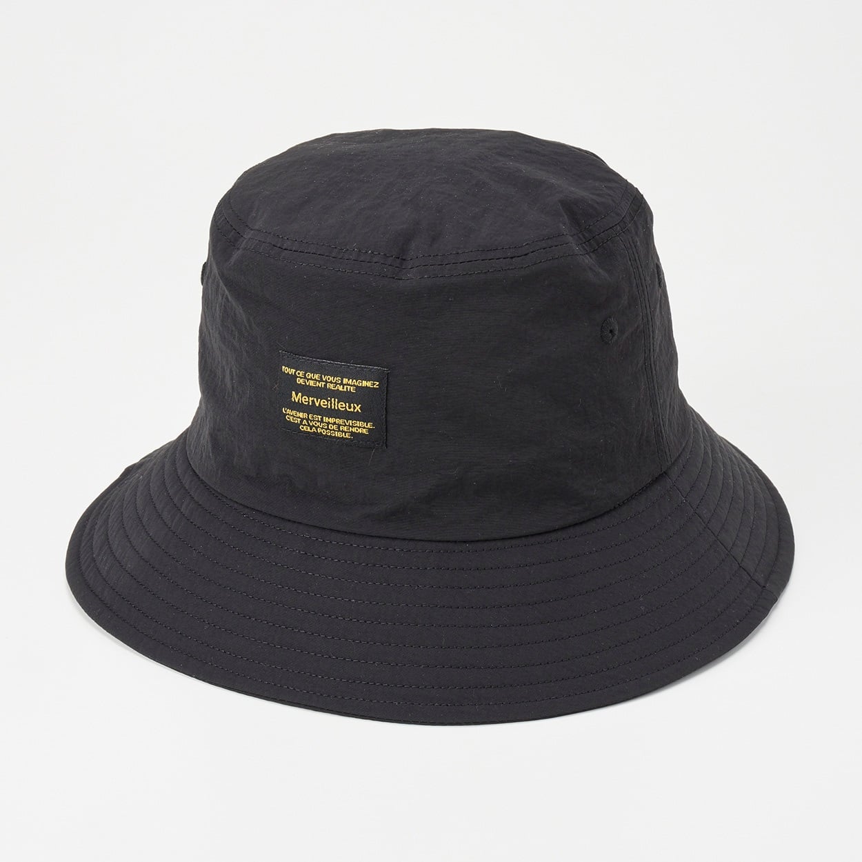 トップバリュ(TOPVALU) つば長ナイロンハット メンズ(クロ-M)