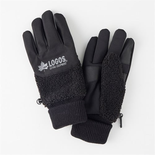 LOGOS(ロゴス) ボア切り替えグローブ メンズ(クロ-フリー)