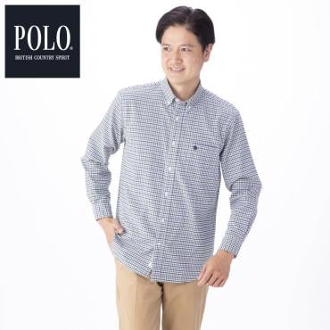 POLO BCS ギンガムチェックシャツ メンズ(ミドリ-XL)