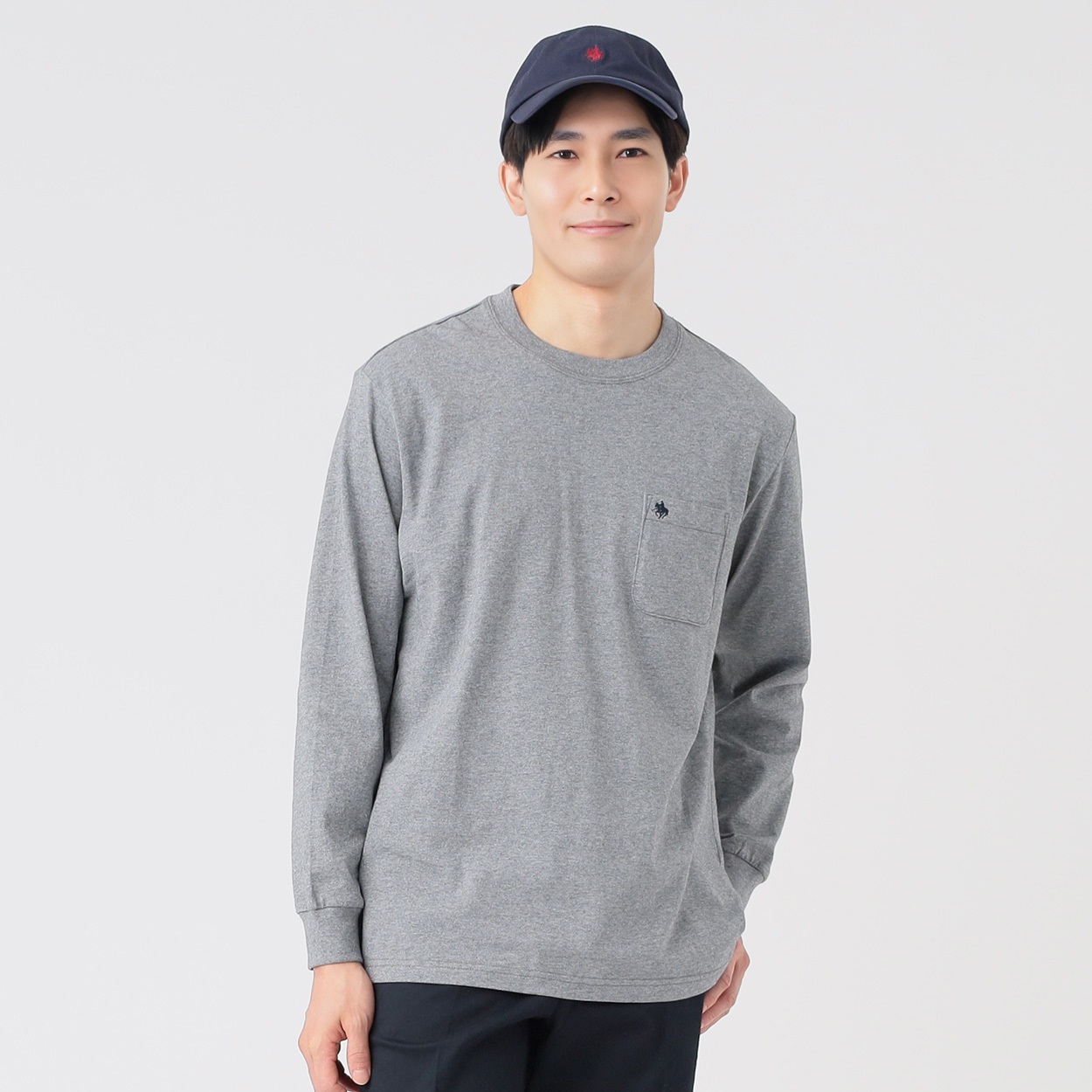 POLO BCS クルーロングTシャツ メンズ(ウスクロ-L)
