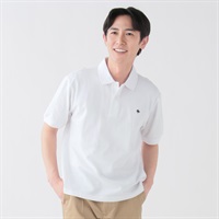 POLO BCS 半袖無地ポロシャツ メンズ(シロ-M)