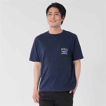 POLO BRITISH COUNTRY SPIRIT(ポロ・ビーシーエス) 天竺ポケット付きTシャツ メンズ(アオ-L)
