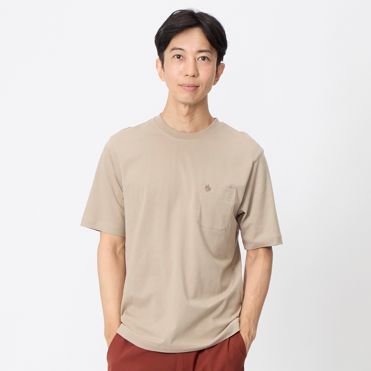 POLO BCS 天竺ポケット付きTシャツ メンズ(ウスチャ-M)