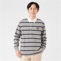 POLO BCS 天竺ボーダーラガーシャツ メンズ(ウスクロ-M)