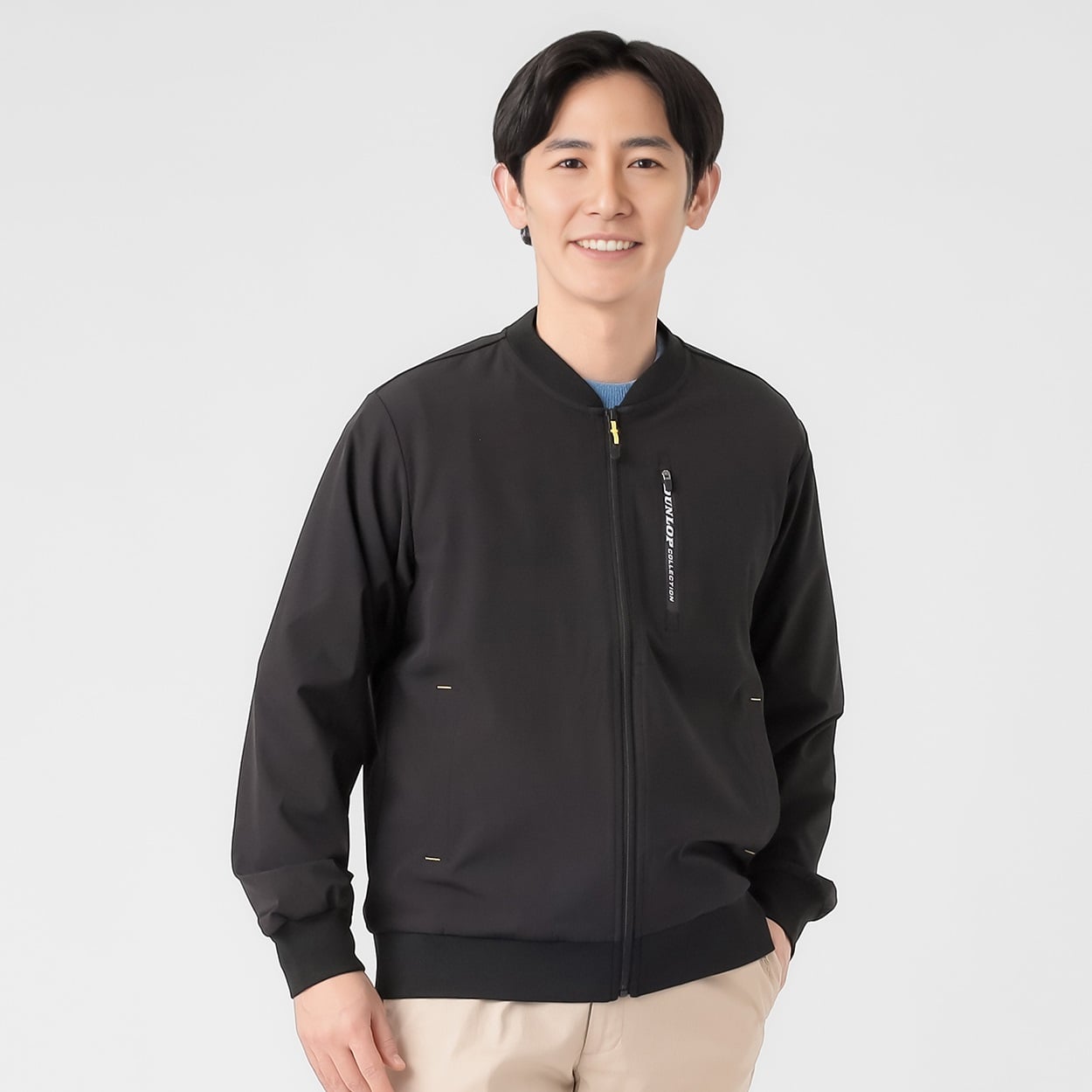 DUNLOP COLLECTION ボンバージャケット メンズ(クロ-XL)