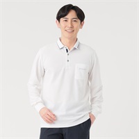 DUNLOP COLLECTION 台衿付鹿の子ポロシャツ メンズ(シロ-M)