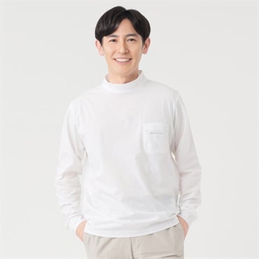DUNLOP COLLECTION モックネックTシャツ メンズ(シロ-M)