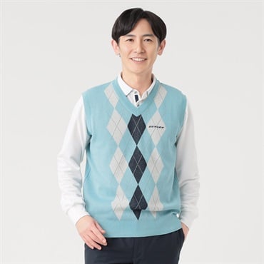 DUNLOP COLLECTION ダイヤ柄Vベスト メンズ