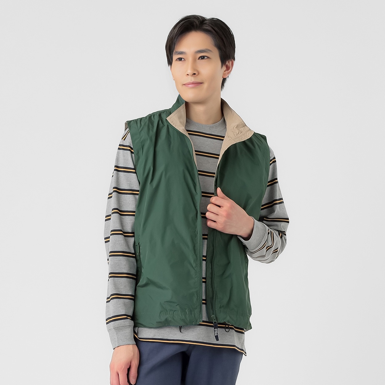 POLO BRITISH COUNTRY SPIRIT(ポロ・ビーシーエス) POLO BCS アウトドアベスト メンズ(コイミドリ-M)