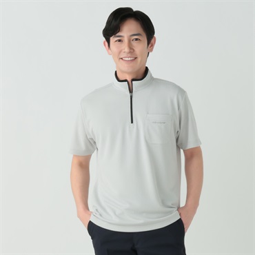 DUNLOP COLLECTION ハイネックジップTシャツ メンズ(ウスクロ-M)