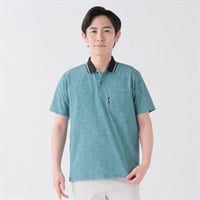 DUNLOP COLLECTION 通気杢プリントポロシャツ メンズ(ウスミドリ-M)