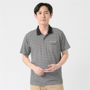 DUNLOP COLLECTION ベーシック半袖ポロシャツ メンズ(クロ-M)