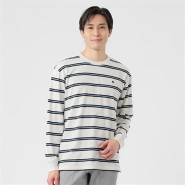 POLO BRITISH COUNTRY SPIRIT(ポロ・ビーシーエス) POLO BCS ボーダーロングTシャツ メンズ(シロ-M)