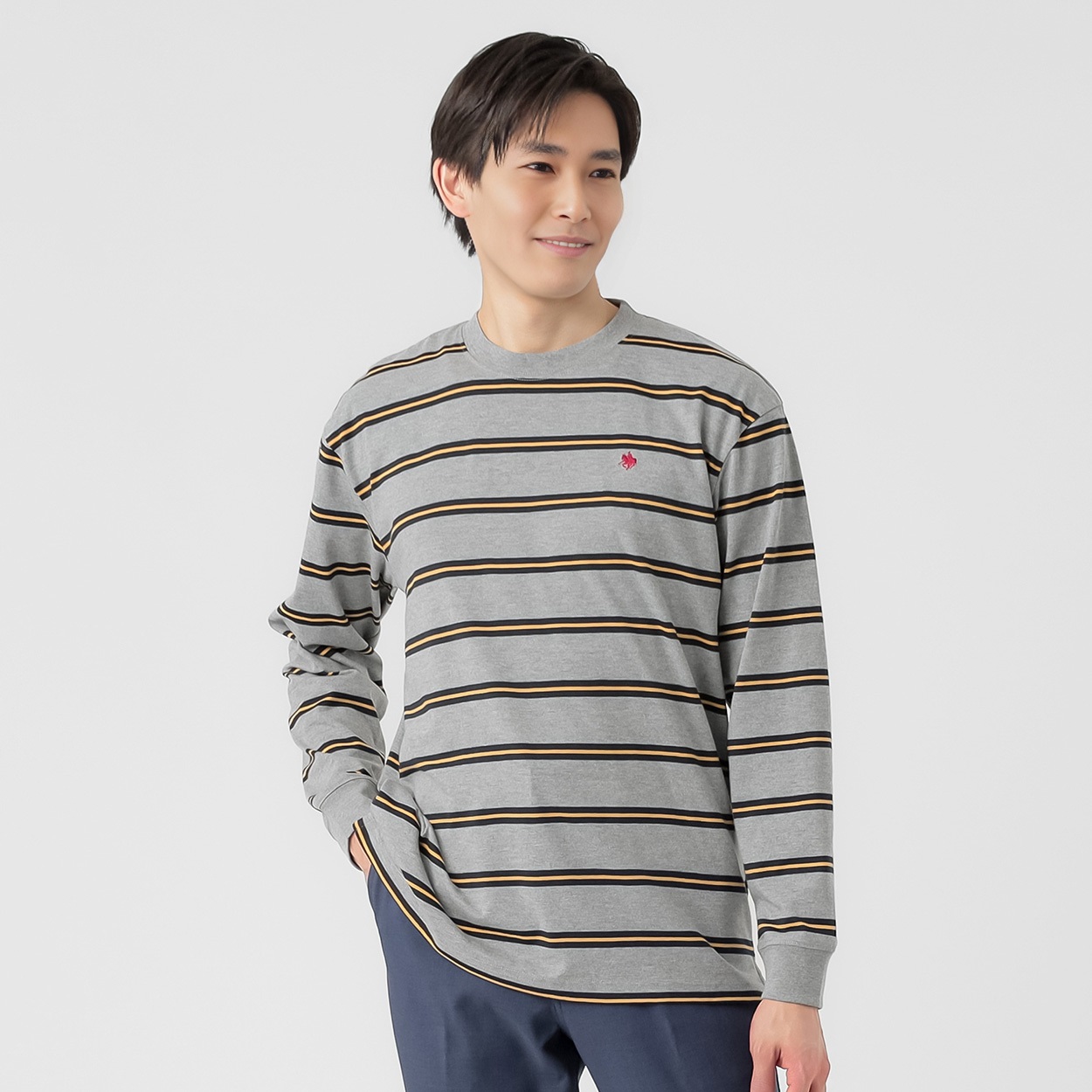 POLO BRITISH COUNTRY SPIRIT(ポロ・ビーシーエス) POLO BCS ボーダーロングTシャツ メンズ(ウスクロ-M)