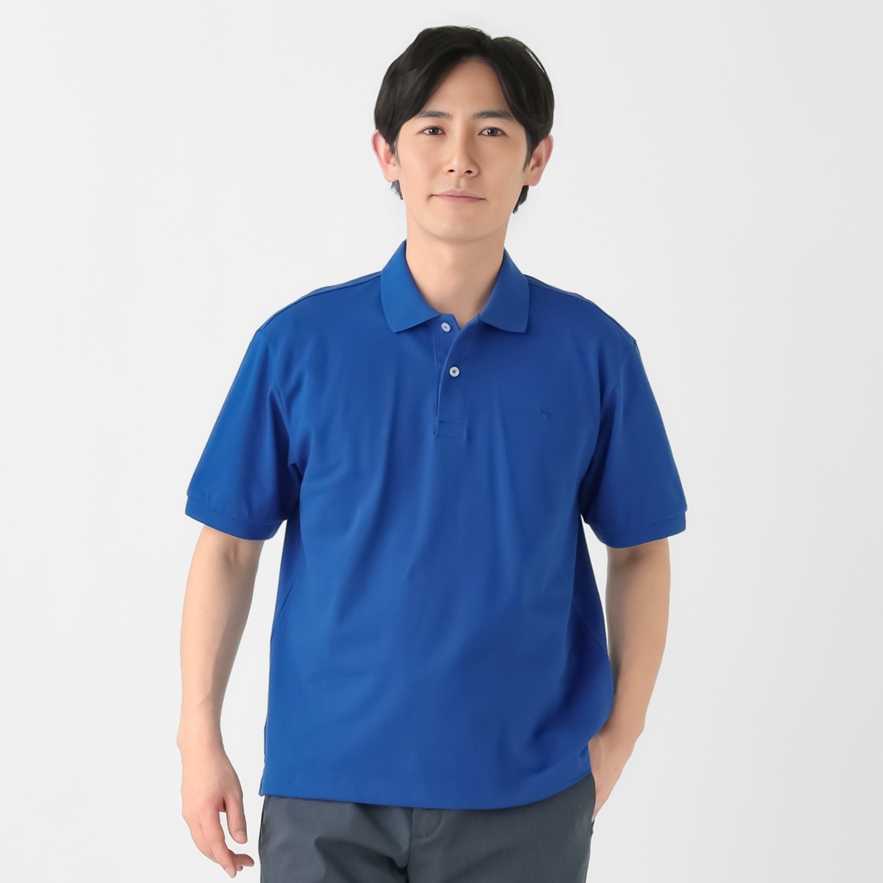 【新品】BOSS ネイビー メンズポロシャツ ロゴ刺繍(XL) POLOBCS ワンポイント刺繍ポロシャツ メンズ | イオンスタイル