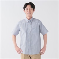 POLO BCS サッカーストライプシャツ メンズ(アオ-M)