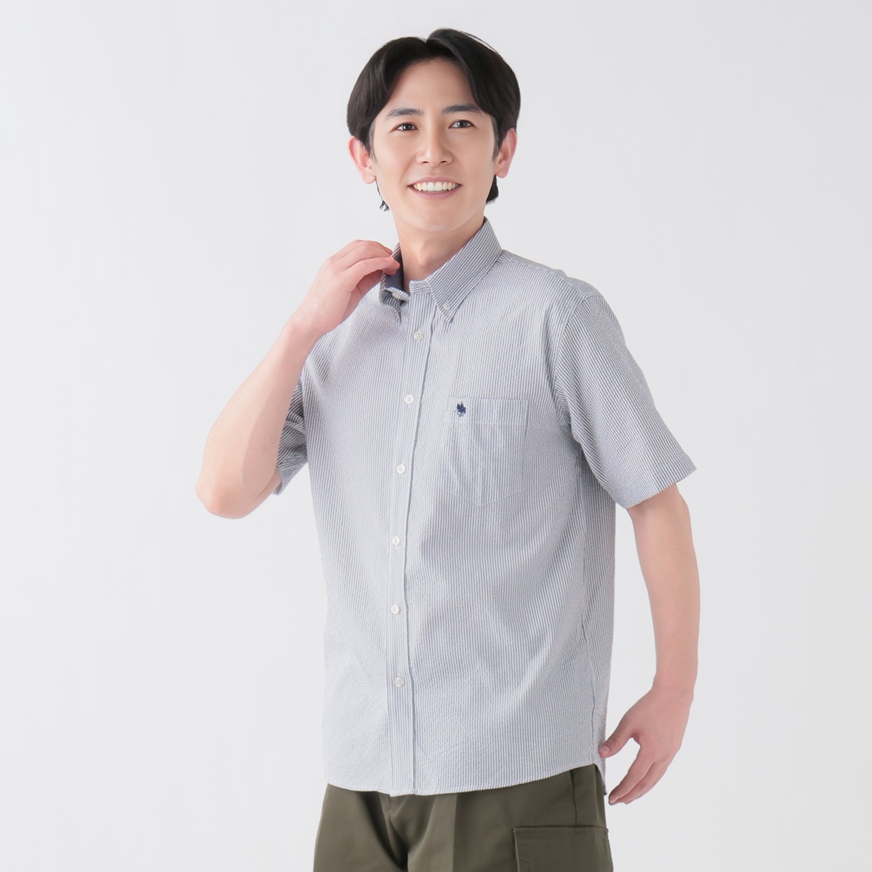POLO BCS サッカーストライプシャツ メンズ(コイアオ-M)