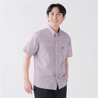 POLO BCS リップル半袖シャツ メンズ(アカ-M)