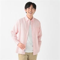 POLOBCS 麻入り無地シャツ メンズ(ウスアカ-M)