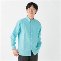 POLOBCS 麻入り無地シャツ メンズ(ウスミドリ-M)