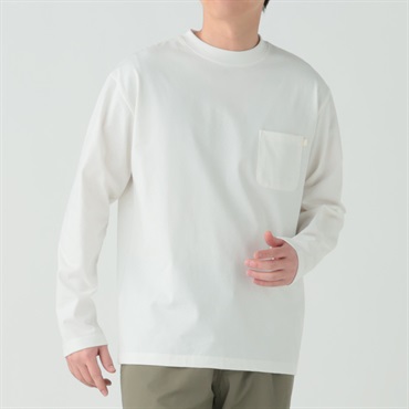メルグラフ 無地ロングTシャツ メンズ(アイボリー-M)